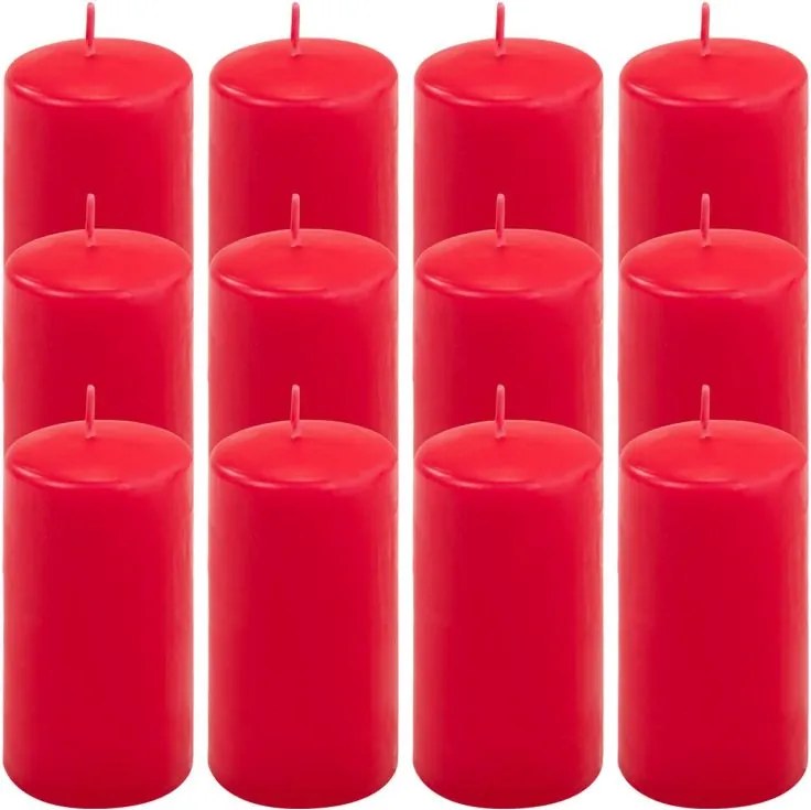 Gyertya készlet 11,5 cm Ø 6 cm 12 db piros