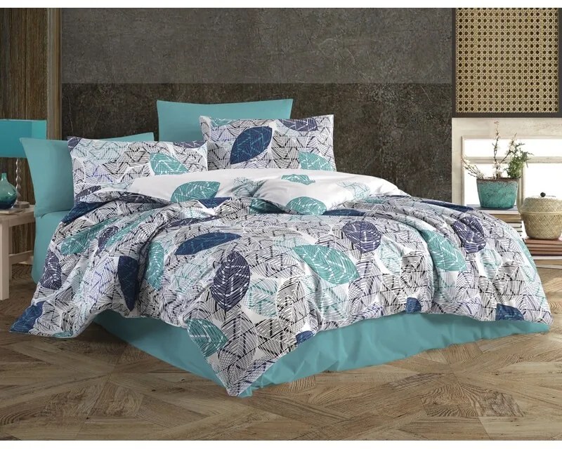 BedTex Pamut ágynemét Linna türkiz, 140 x 200 cm,70 x 90 cm