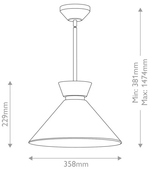 Alora Mood ALM-HALSTON-P-M-BK - Rúdon függő csillár HALSTON 1xE27/60W/230V fekete