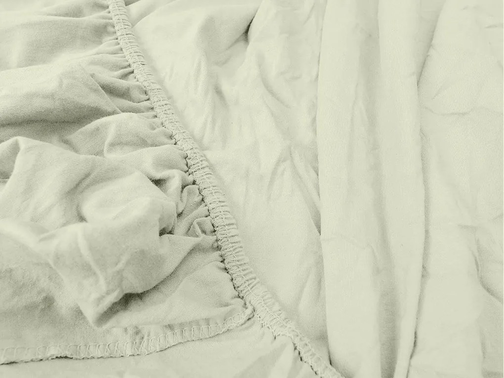 Jersey gumis lepedő világos krémszínű 180 x 200 cm