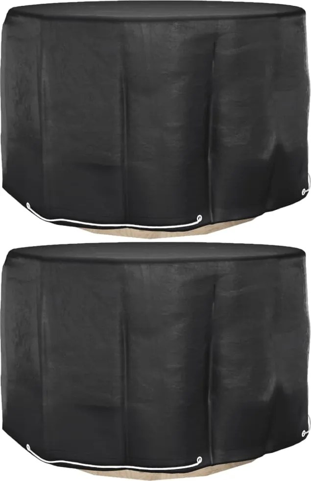 vidaXL 2 db kerek kerti bútorhuzat 6 fűzőlyukkal Ø125 x 75 cm