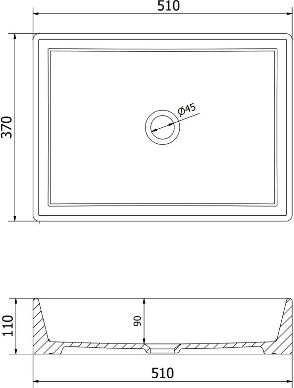 Mexen Goya 51 x 37 cm-es pultra ültetett mosdó, fehér - 22185000