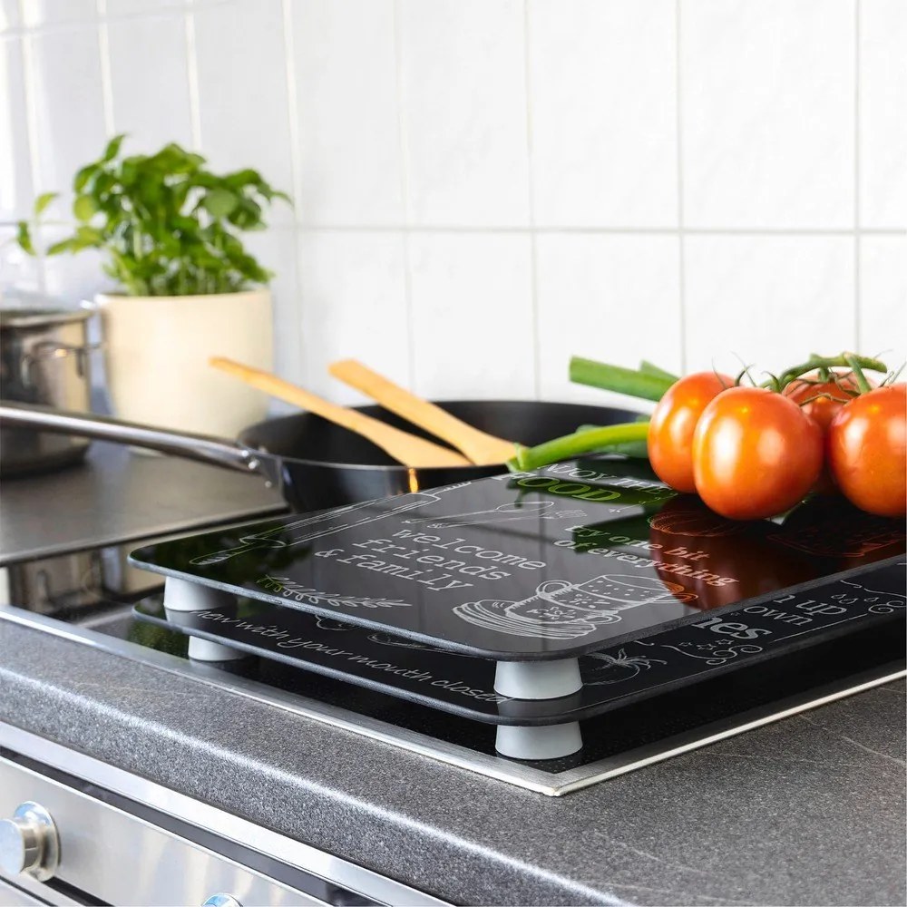 Edzett üveg tűzhely fedőlap szett 2 db-os 52x30 cm Kitchen Rules – Maximex