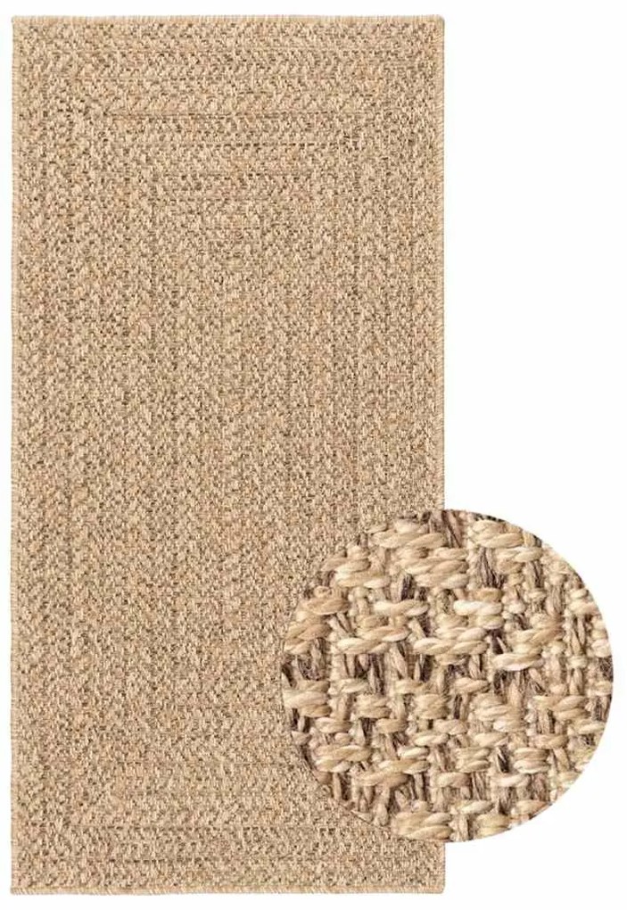 ZIZUR bézs juta hatású beltéri és kültéri szőnyeg 60 x 110 cm