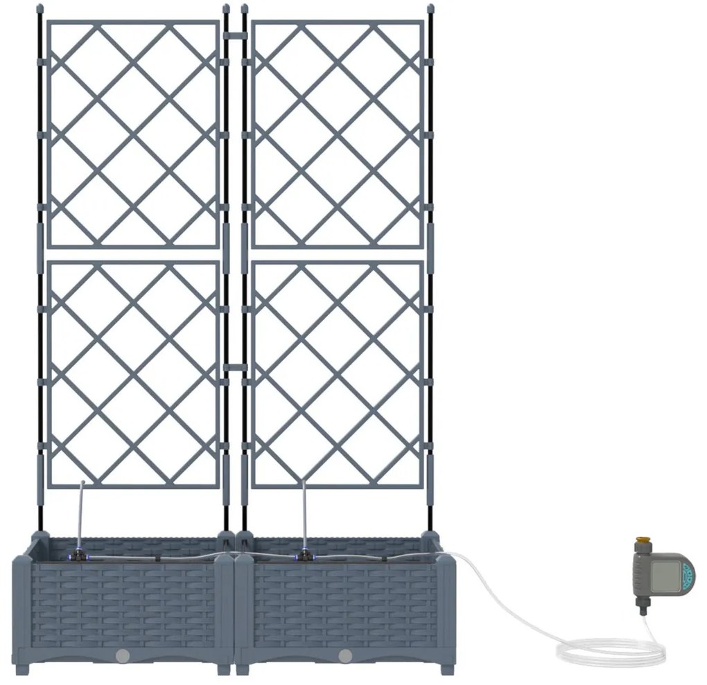 Kerti ültetők Világosszürke 80 x 40 x 126 cm Acél