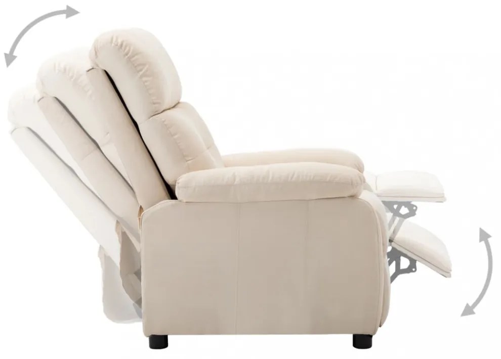 krémszínű szövet dönthető fotel