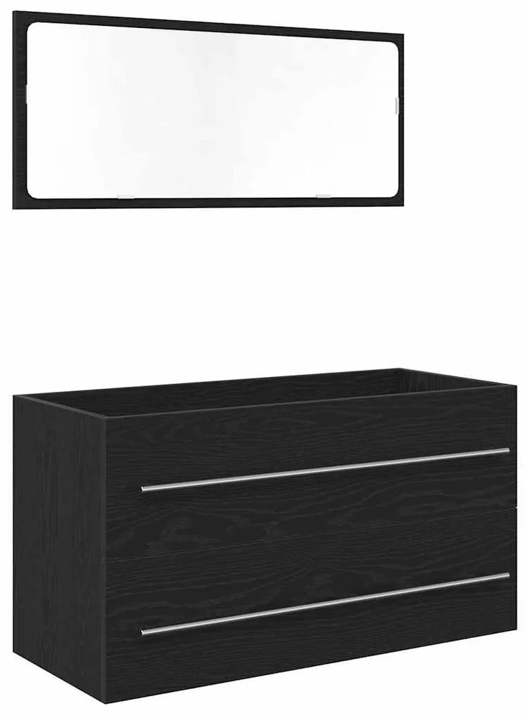 Mosdókagylós szekrény 3 pcs Musta tammi 90 x 38.5 x 48 cm
