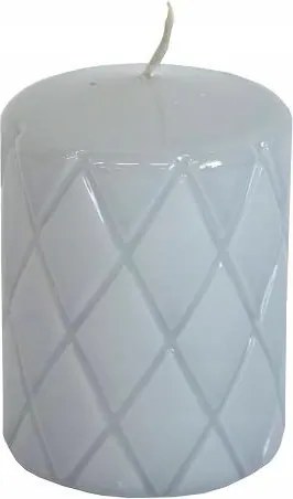 Elegáns steppelt dekorációs gyertya szürke 100/70 CM 50 h glamour