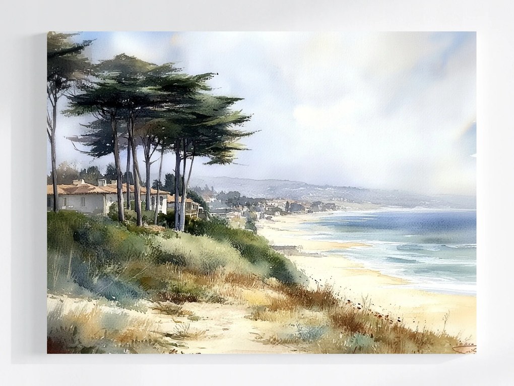 Vászonkép Canvas Tájkép Tenger Hullámok Dűnék Dél Spanyolország 100x75