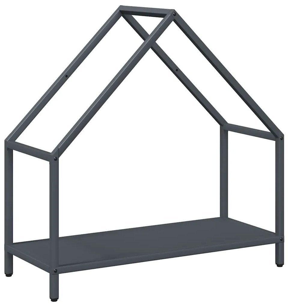 antracitszürke hidegen hengerelt acél tűzifatároló 60x25x60 cm
