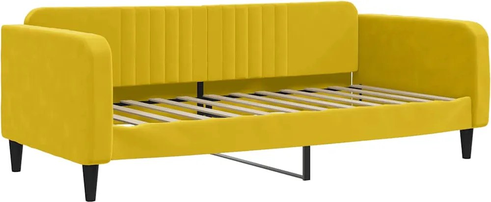 vidaXL sárga bársony kanapéágy 90 x 200 cm