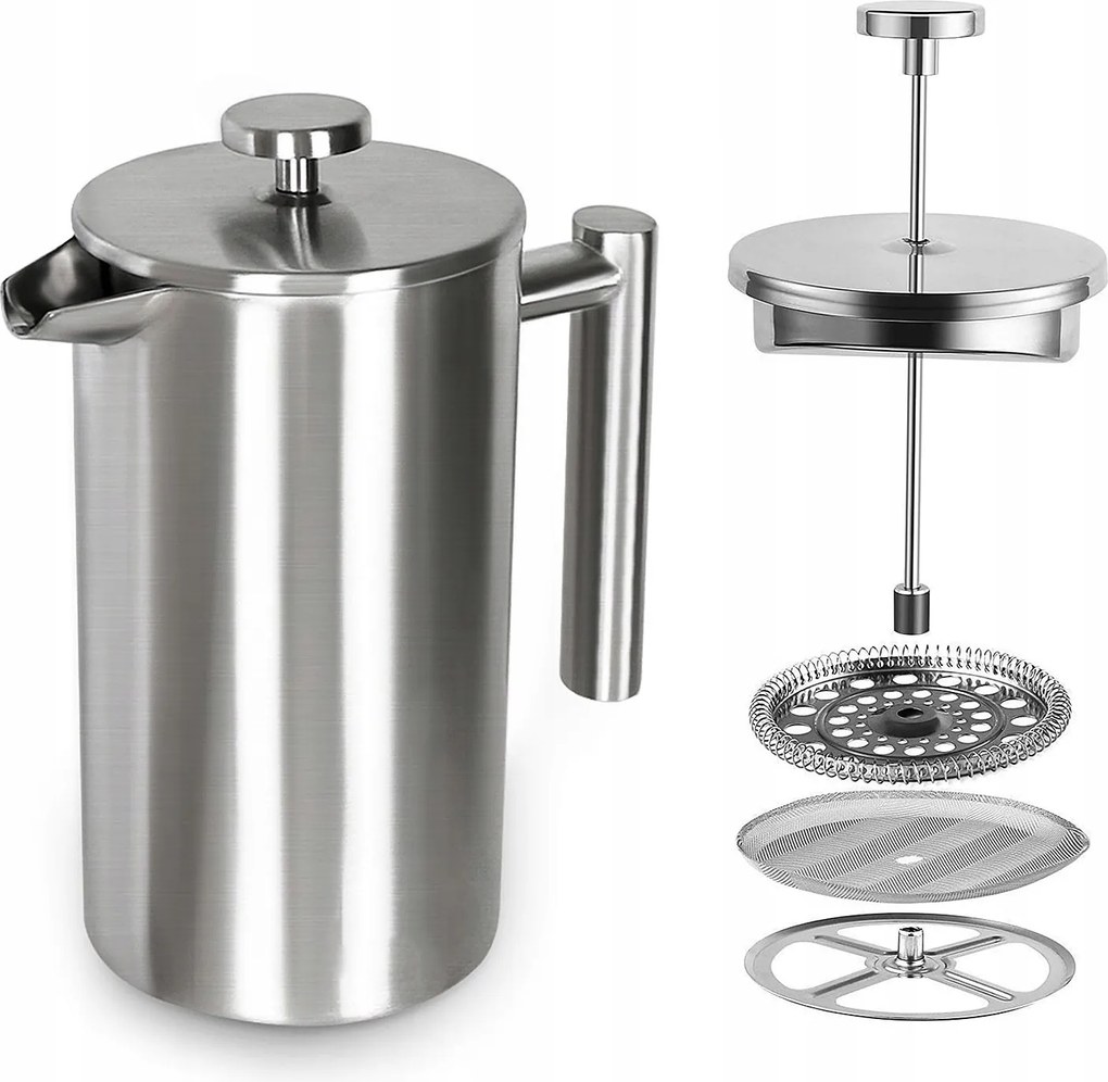 Kávéfőző Tea Főző 1000 ml Francia Kávényomó Dugattyús Tea Szűrő