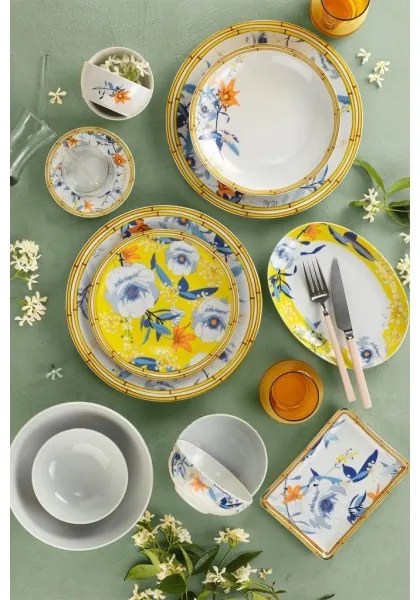 50 darabos színes/porcelán étkészlet