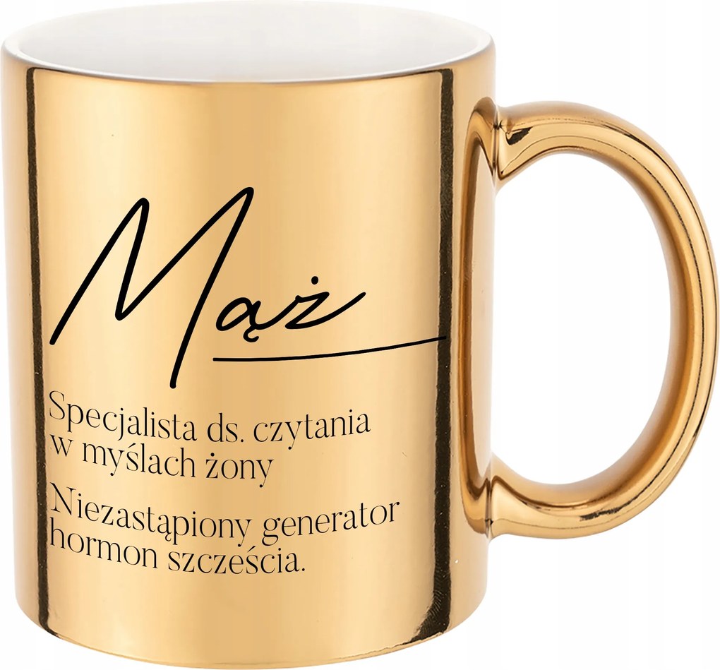Arany Bögre 300ml Ajándék Pároknak Olvasom A Feleségem Gondolatait Személyre szabott