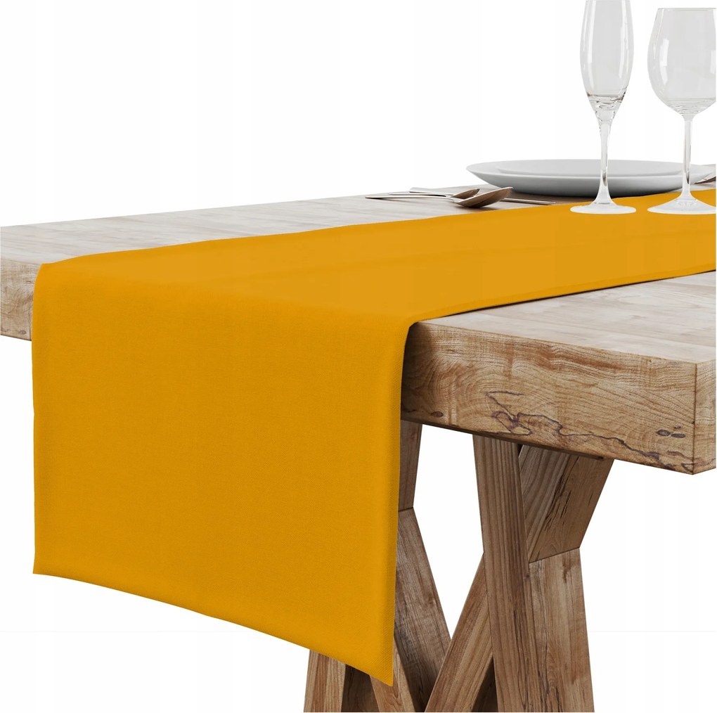 Futópad Abrosz Asztalra Matt Sima 40X140 CM Szegélyezett Könyvjelző 2 CM Sárga