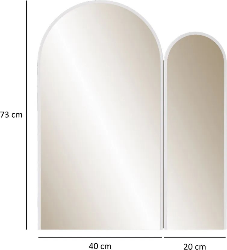 Classe tükör, fehér, 2 cm