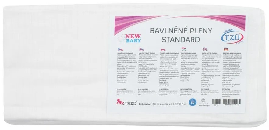 New Baby Standard pamut pelenka, 70 x 80 cm, 10 db-os szett