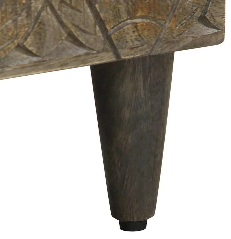 fekete tömör mangófa TV-szekrény 80 x 33 x 46 cm