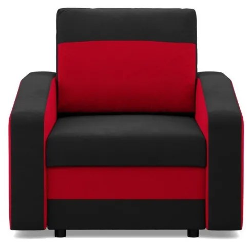 Hewlet fotel, szövet anyag, bonell töltet, fekete - piros