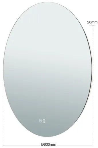 Orion 13-398/60 - FOCUS LED világítású tükör, 25W, 60 cm, IP44