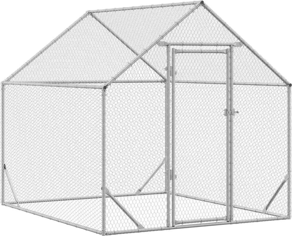 vidaXL Csirkeketrec Ezüst 200x170x177 cm Horganyzott acél