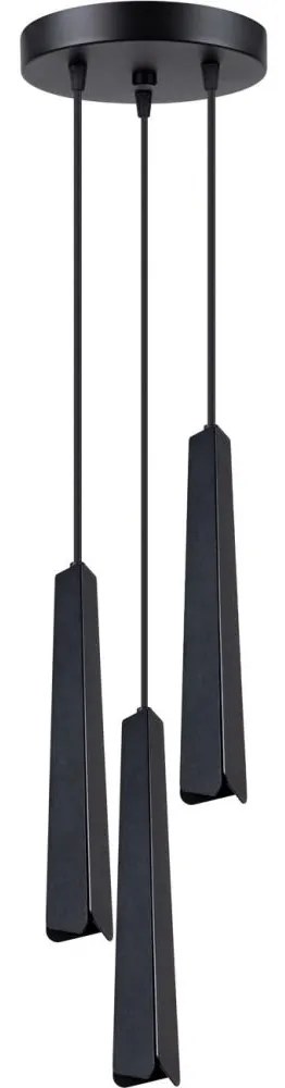 Sollux SL.1401 - Csillár zsinóron PRYSM 3xG9/8W/230V fekete