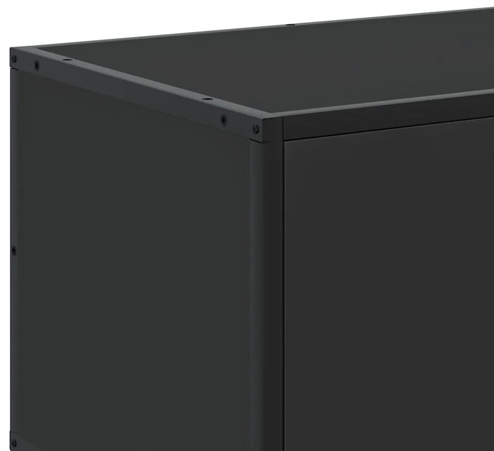 fekete szerelt fa és fém TV-szekrény 100x35x50 cm