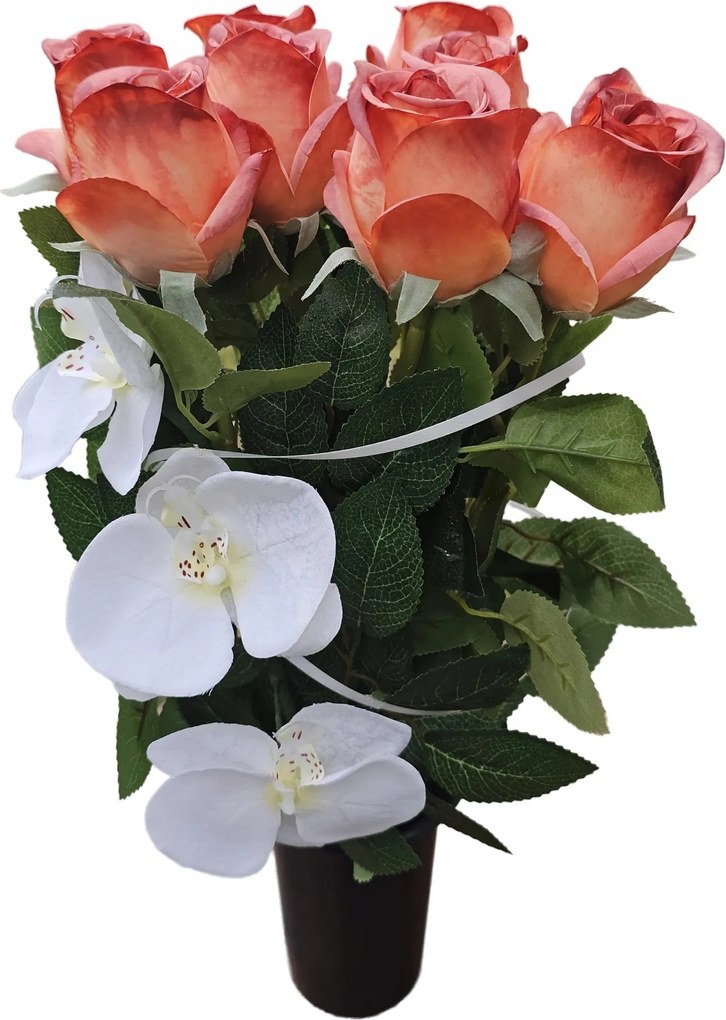 Csokor Kompozíció Prémium Rózsákból! Váza Művirágok Sír Temető