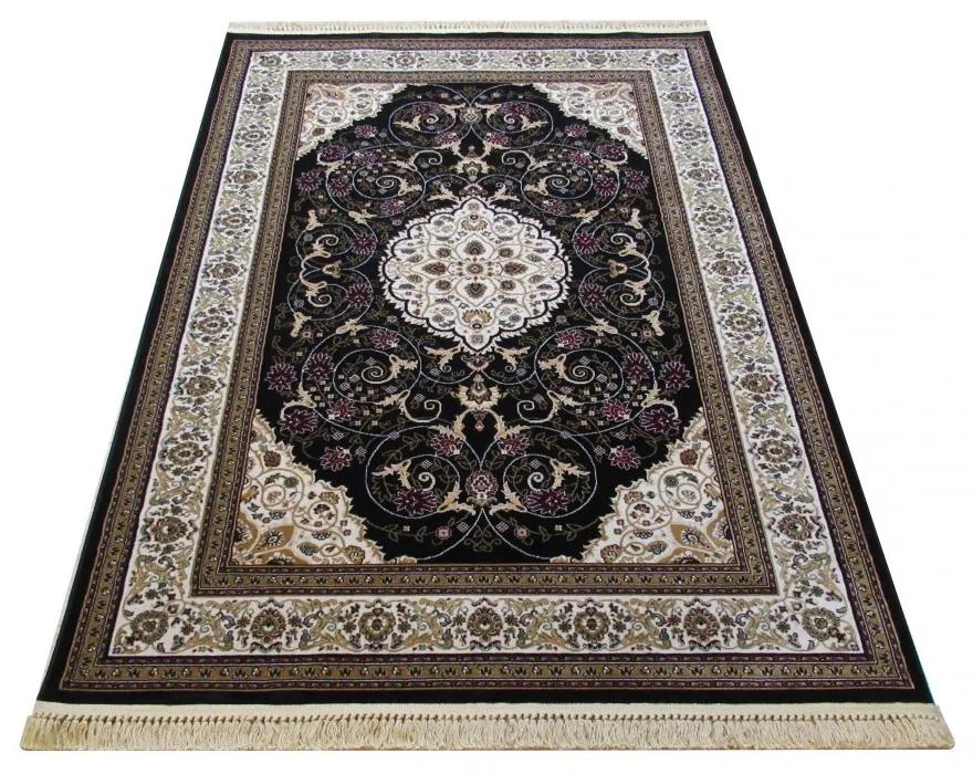 Minőségi vintage szőnyeg, fekete Szélesség: 200 cm | Hossz: 290 cm