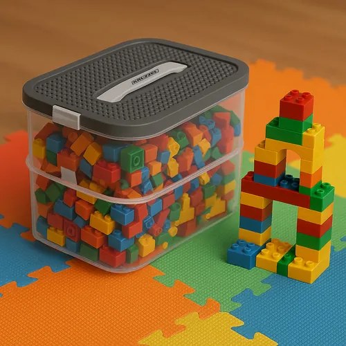 2 szintes doboz építőkockákra - játékrendszerező - Kruzzel