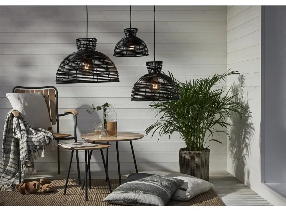 Runde fekete kültéri mennyezeti lámpa búra, ø 37,5 cm - Star Trading