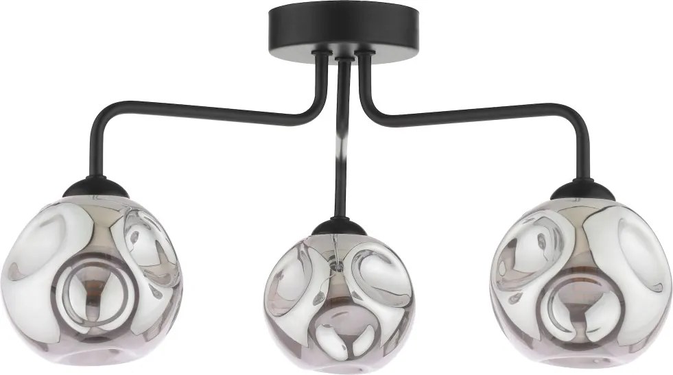 Dar Lighting modern mennyezeti lámpa feya matt fekete füstös darfey0322-28