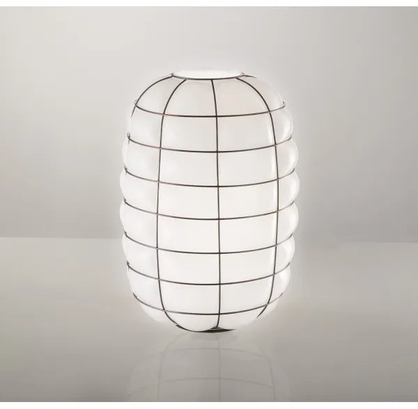 SIRU - Fali lámpa LANTERNA 1xE27/60W/230V fekete/fehér Velencei üveg