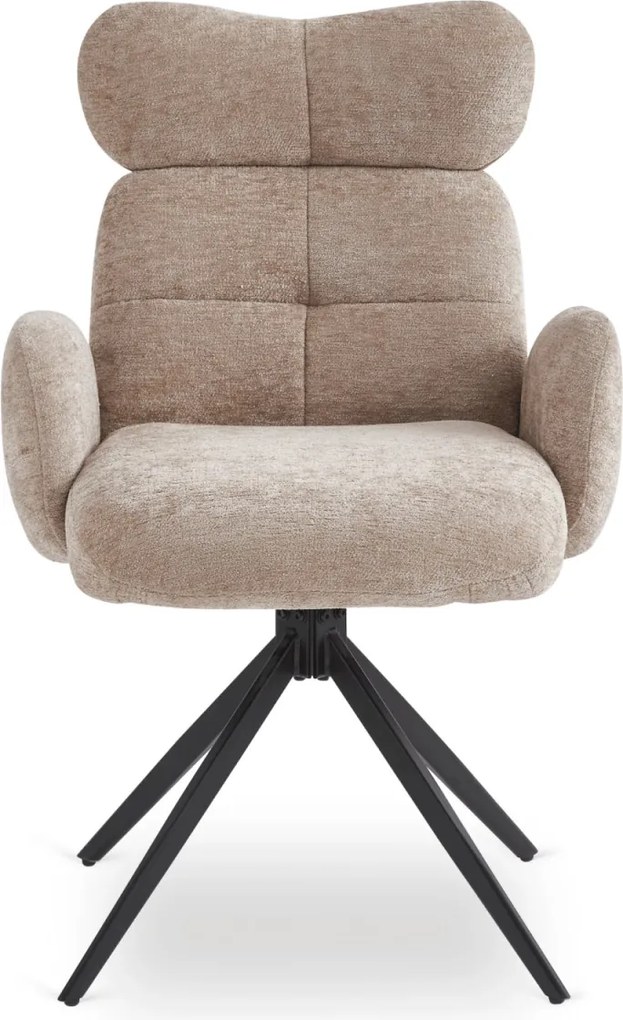 Forgószék bézs színben, bouclé kárpittal ALVARO