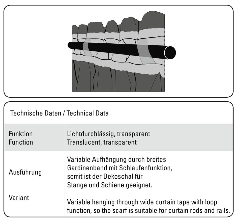 Fehér átlátszó függöny 245x140 cm Dolly-Voile - Gardinia