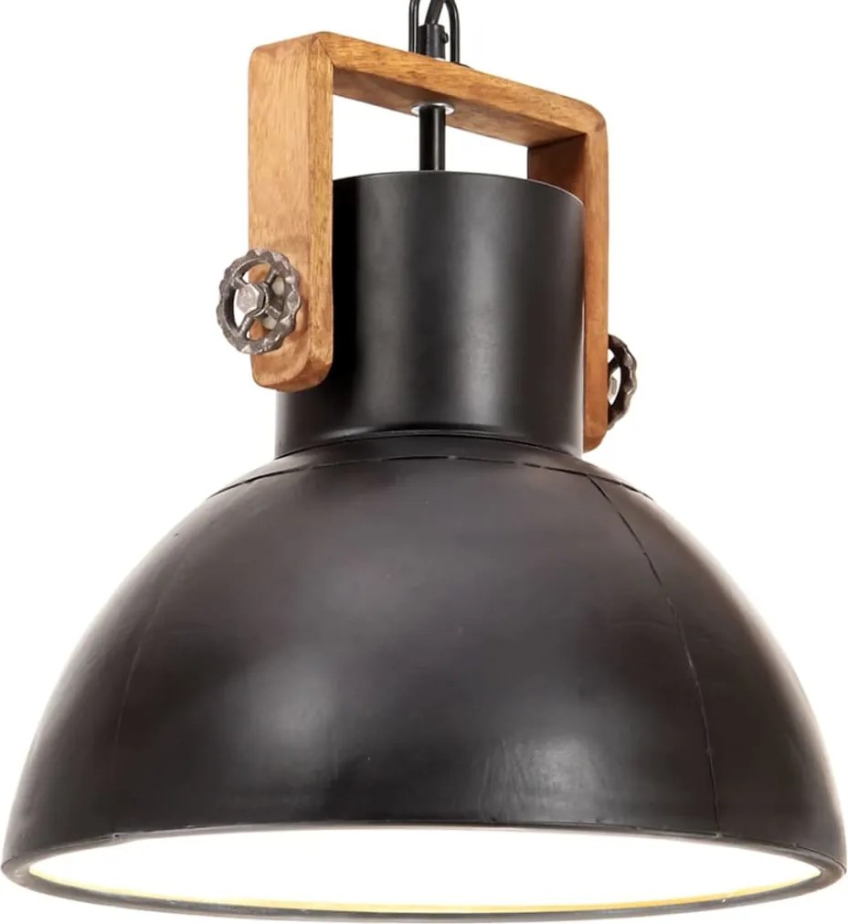 vidaXL kerek fekete ipari függőlámpa 25 W 30 cm E27