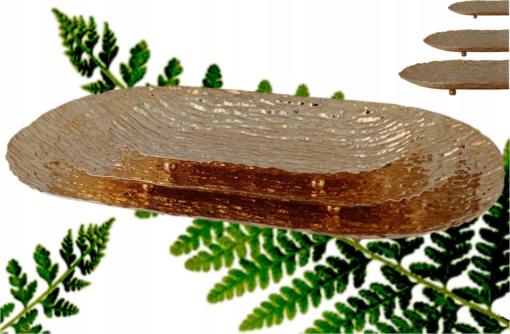 Arany tálca 3 db-os arany fém dísztálca szett 27 35 44 cm JX-013-G