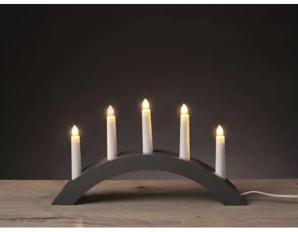 Karácsonyi gyertyatartó 5xE10/15W/230V szürke