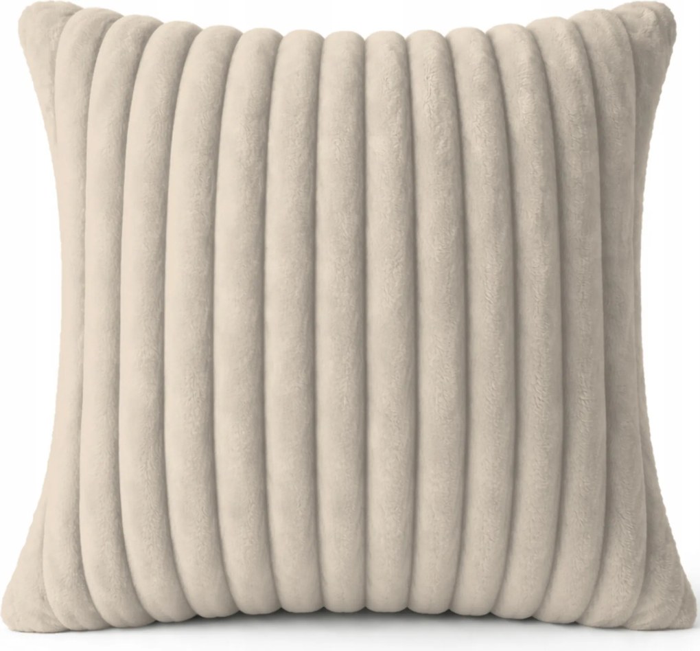 Dekoratív Párnahuzat Dombornyomott Csíkos Párnahuzat 40X40 CM Plüss Ekrü 542