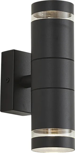 Modern fekete kültéri fali lámpa 2 izzós IP44 - Dubbla