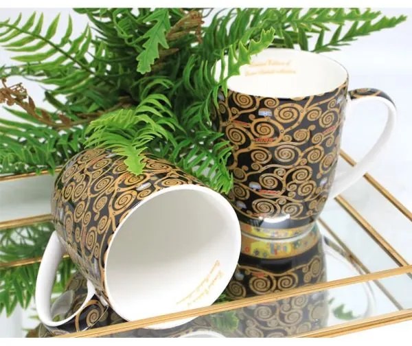 Klimt porcelán bögre két személyes szett díszdobozban - 400 ml - Életfa