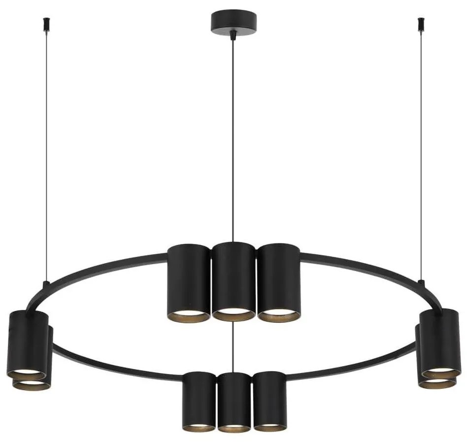 Csillár zsinóron GENESIS 10xGU10/8W/230V fekete