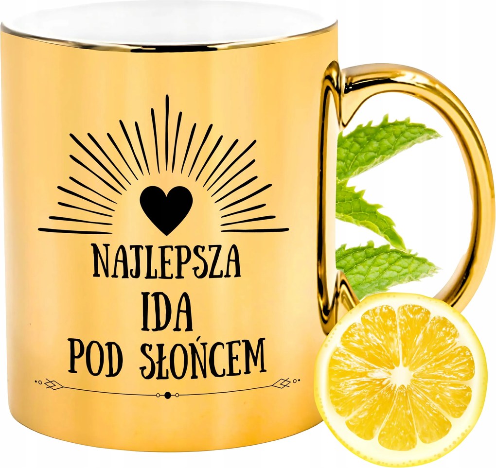 Prémium Arany Csillogó Bögre Ajándék Nyomtatott Fotóval