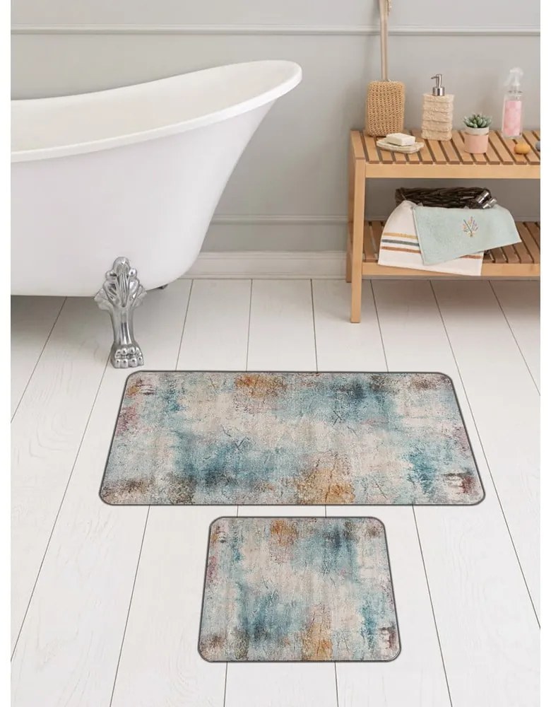 Kék-szürke fürdőszobai kilépő szett 2 db-os 60x100 cm – Mila Home