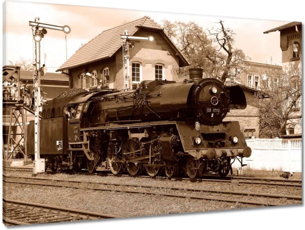 Vászonkép 90x60 Gőzmozdony parádé Wolsztyn