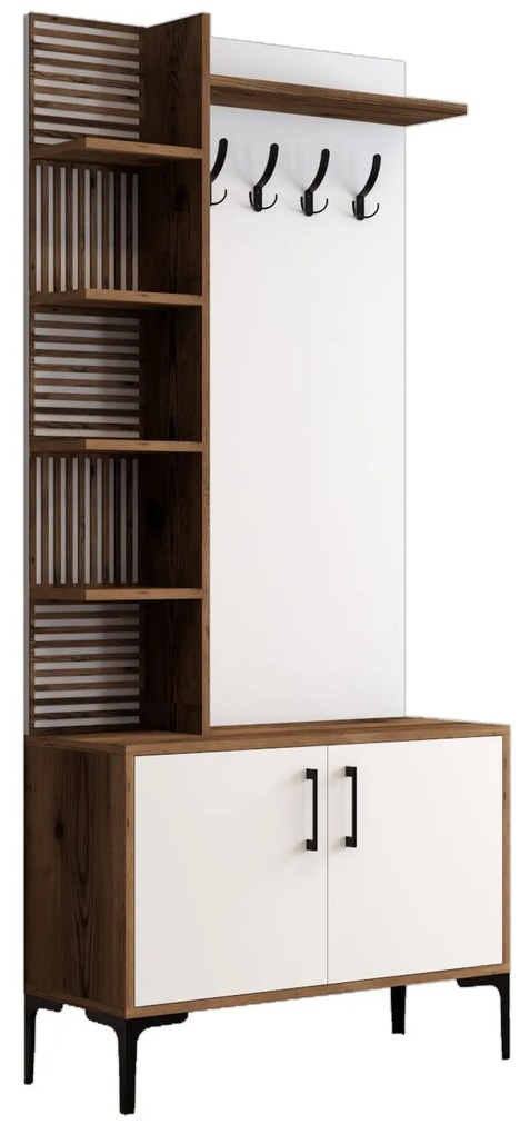 Előszobafal Viyana D - Walnut, White