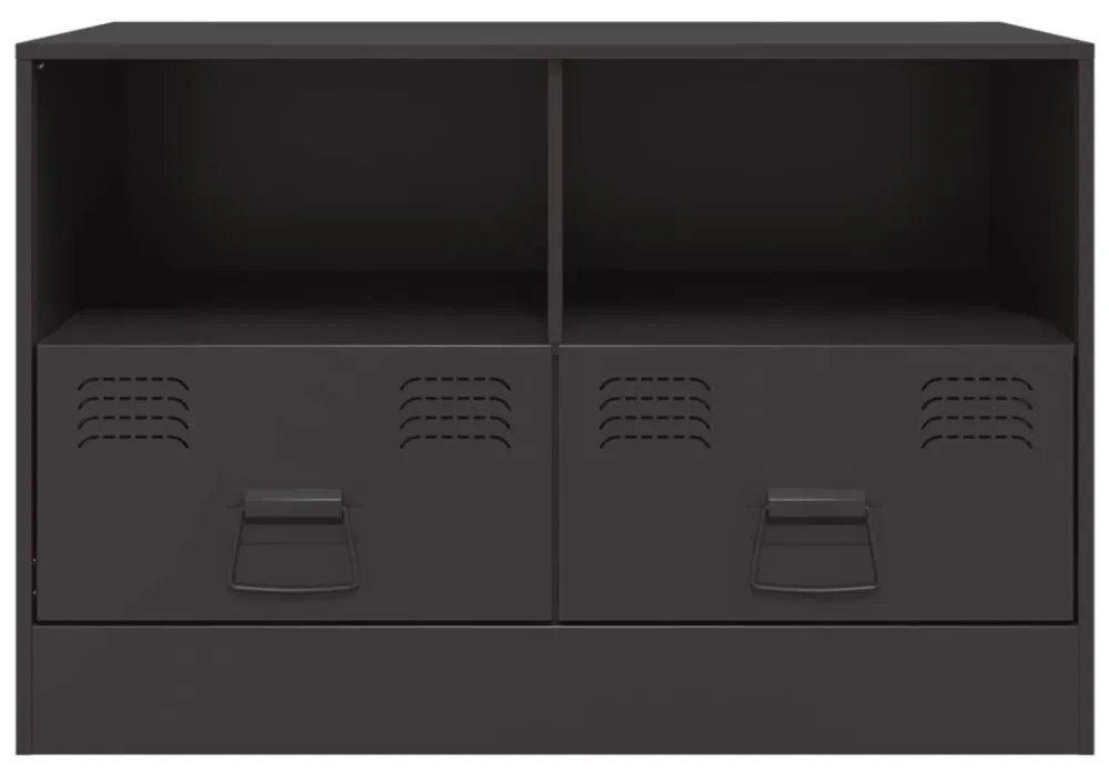 2 db fekete acél TV-szekrény 67 x 39 x 44 cm