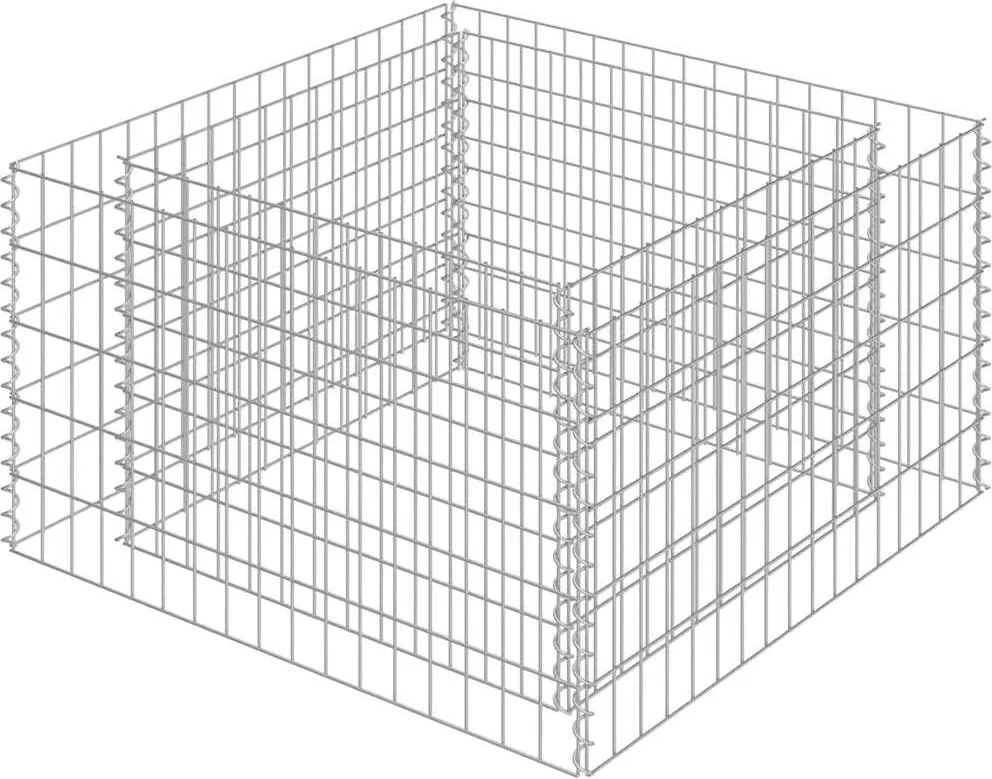 vidaXL horganyzott acél gabion magaságyás 90 x 90 x 50 cm