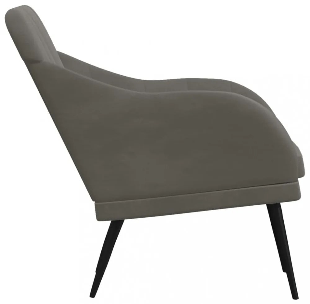 vidaXL sötétszürke bársonyfotel 63 x 76 x 80 cm