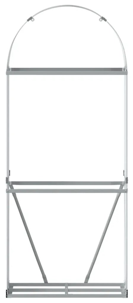 ezüstszínű horganyzott acél rönktartó 80 x 45 x 190 cm